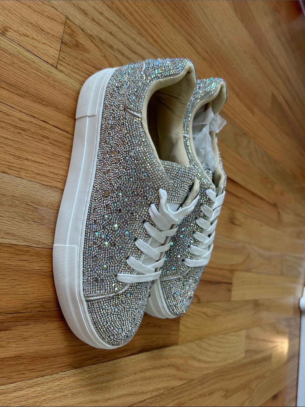 Women's Sparkle Sneakers - Betsey Johnson - never worn - size 9.5 - Picture 2 of 4